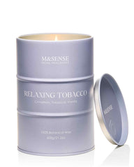 M&SENSE Tobacco Scented Candle in tin with 21.6oz net weight