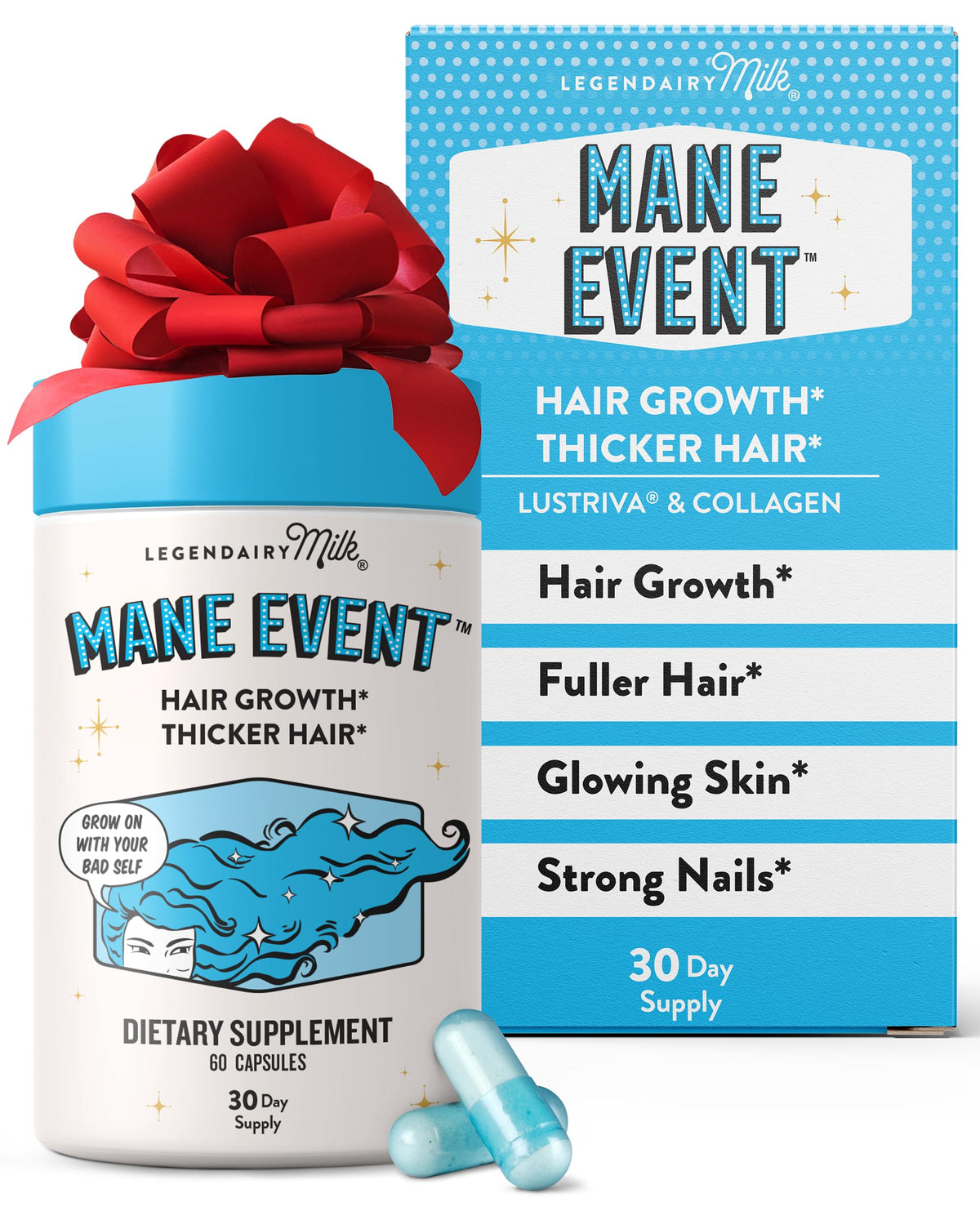 Legendairy Milk Mane Event Hair Growth Vitamins bottle for women