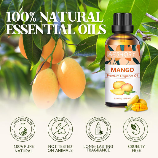 Fragrance oil being used in a diffuser for mango scent