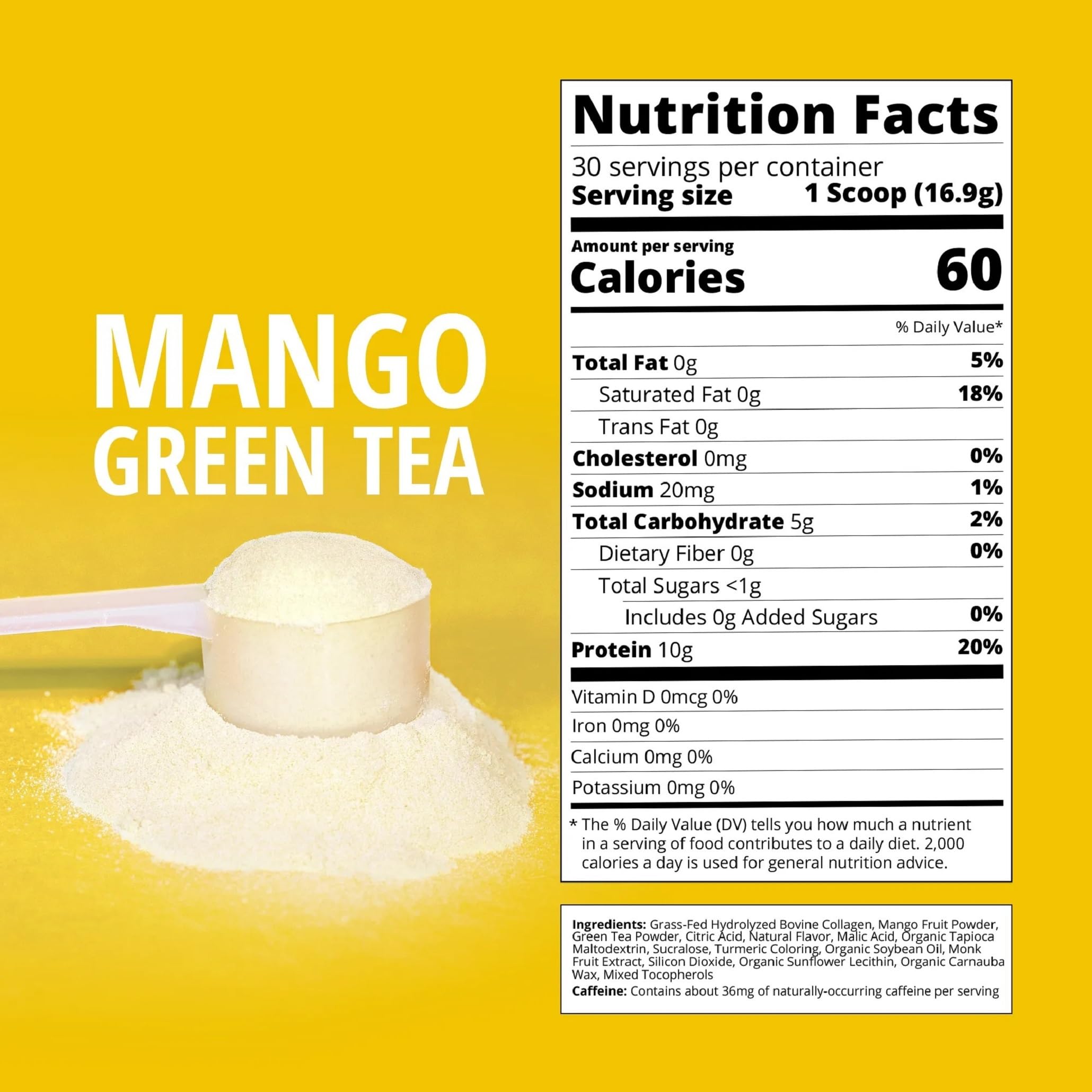 Close-up of grass-fed collagen protein powder