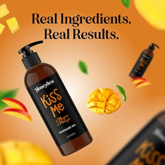 Mango scented oil product with vegan cruelty-free branding