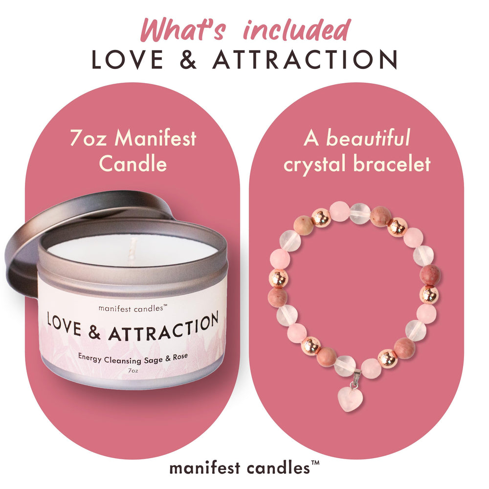 Romantic love candle display for attraction rituals