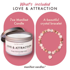 Romantic love candle display for attraction rituals