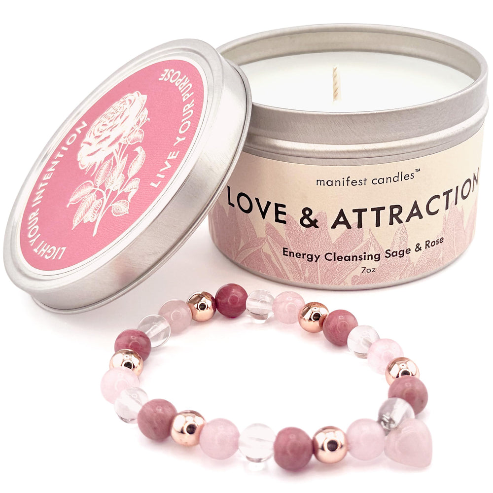 Gift-ready Manifest Candles Love Candle with bracelet