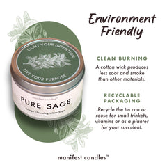 Paraffin-free coconut soy wax white sage candle