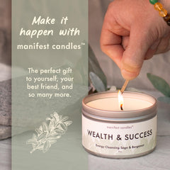 Coconut soy wax candle close-up highlighting Sage & Bergamot fragrance