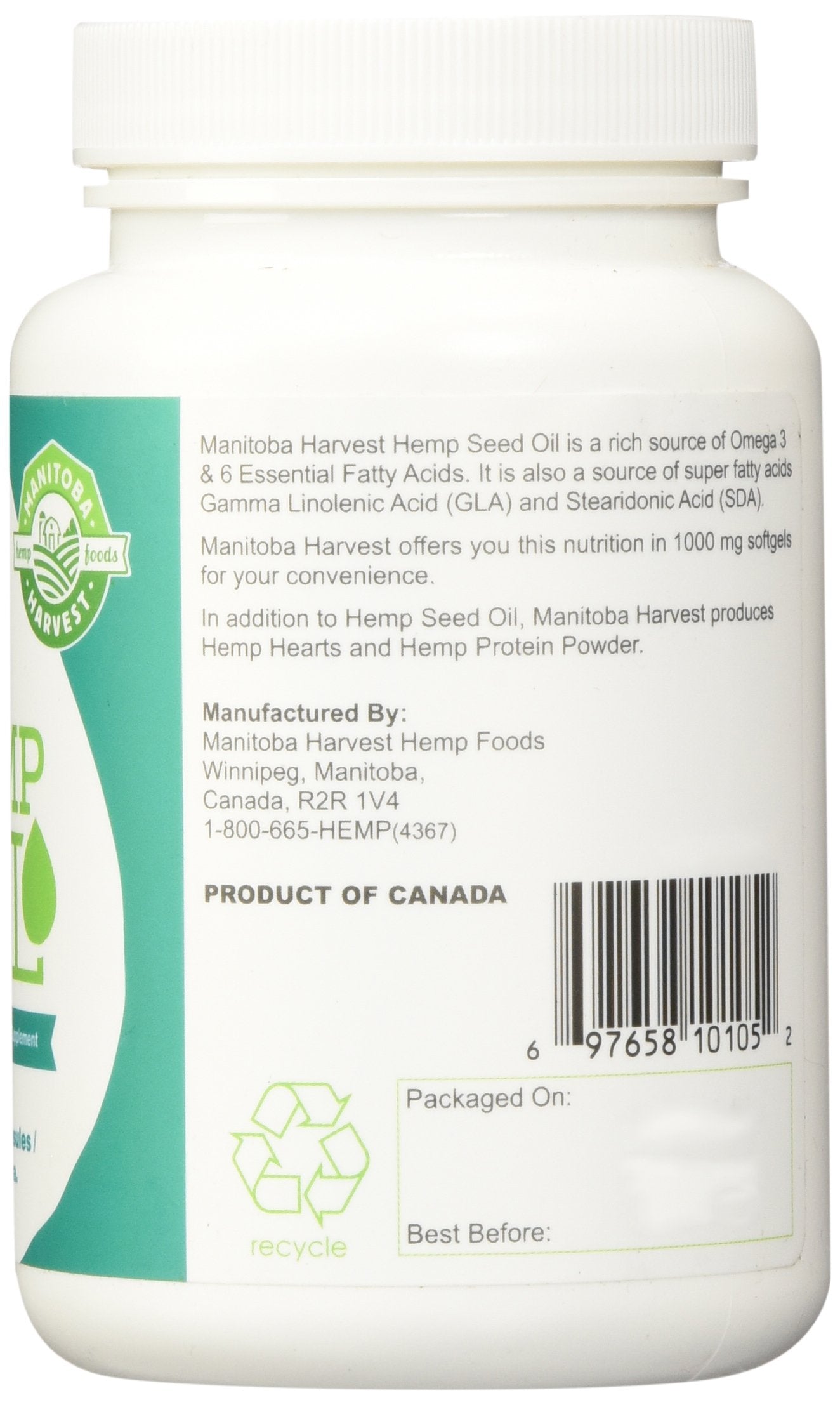 60 hemp oil softgel capsules laid out for travel