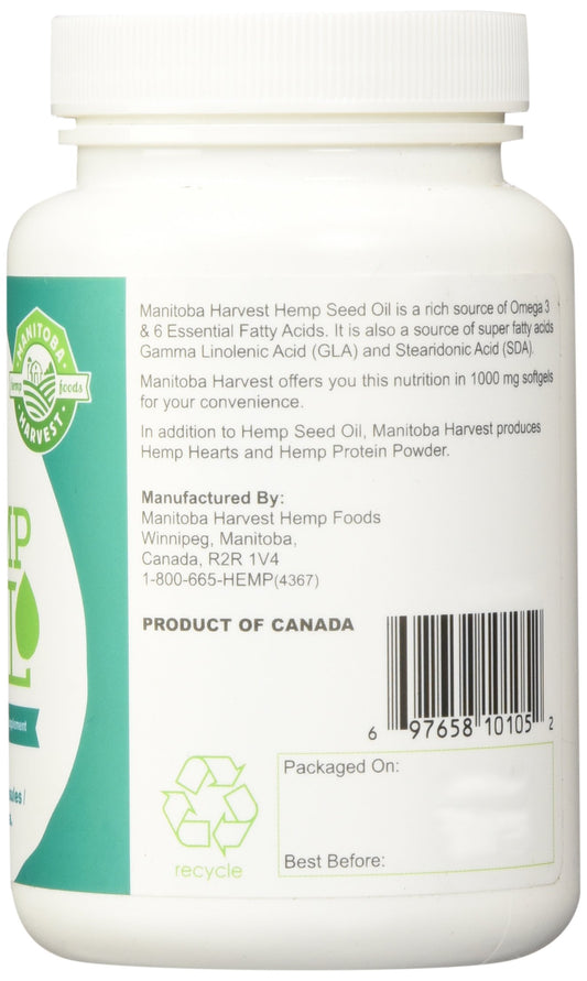 60 hemp oil softgel capsules laid out for travel