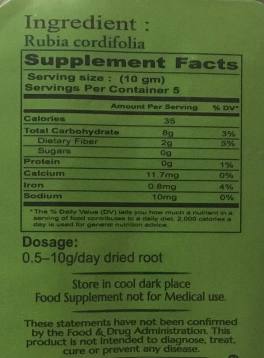 Raw Manjistha roots (Rubia Cordifolia) used to make root sticks
