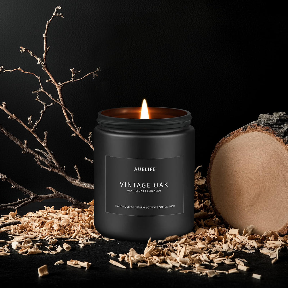 Manly candle for home decor with masculine design