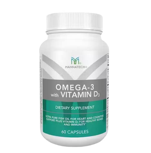 Lemon-flavored Mannatech Omega-3 with Vitamin D3 softgels