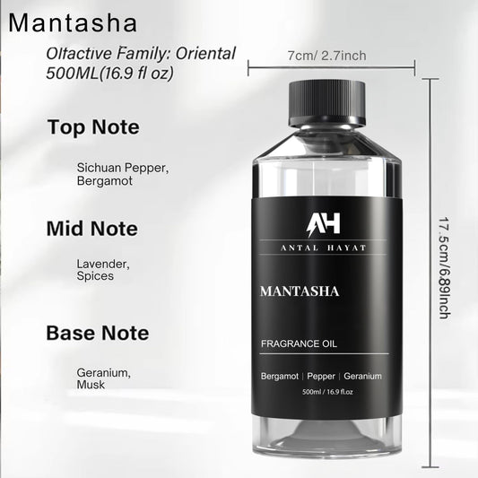 Close-up of Mantasha diffuser oil bottle