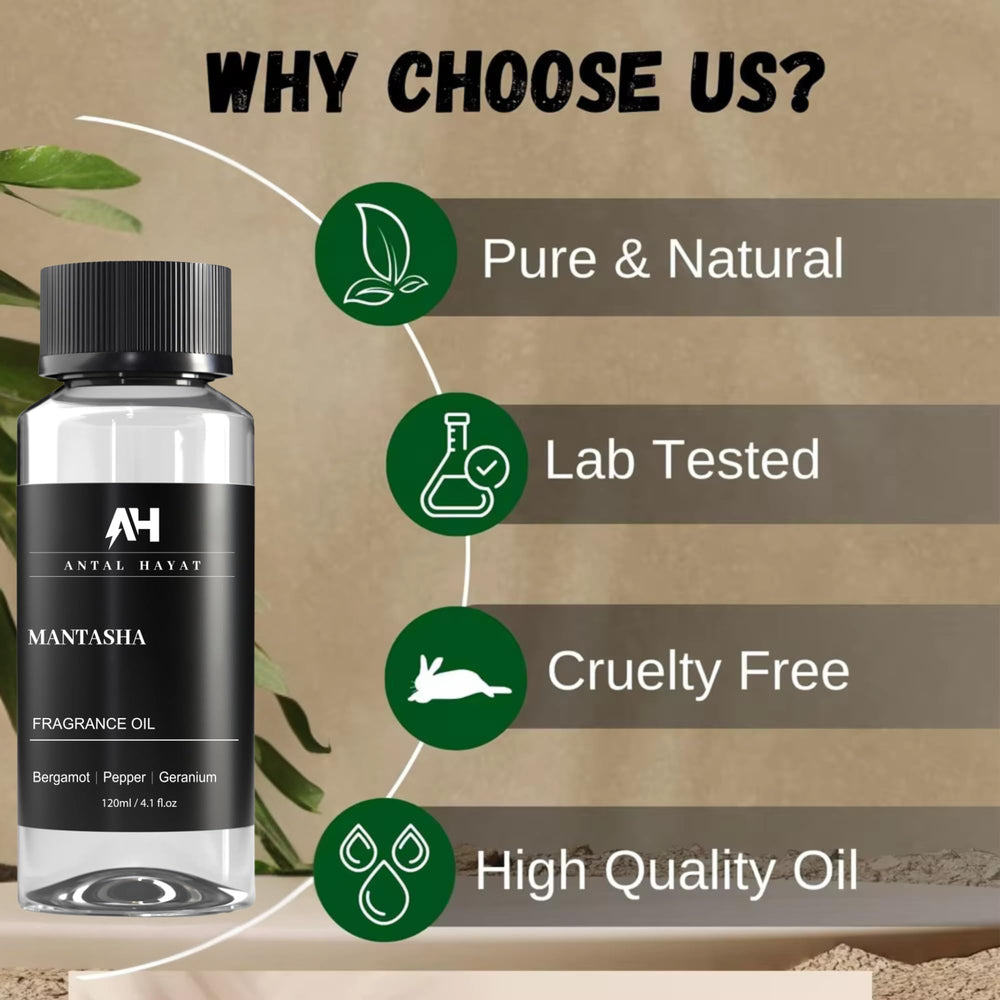 Ingredients label for Mantasha diffuser oil
