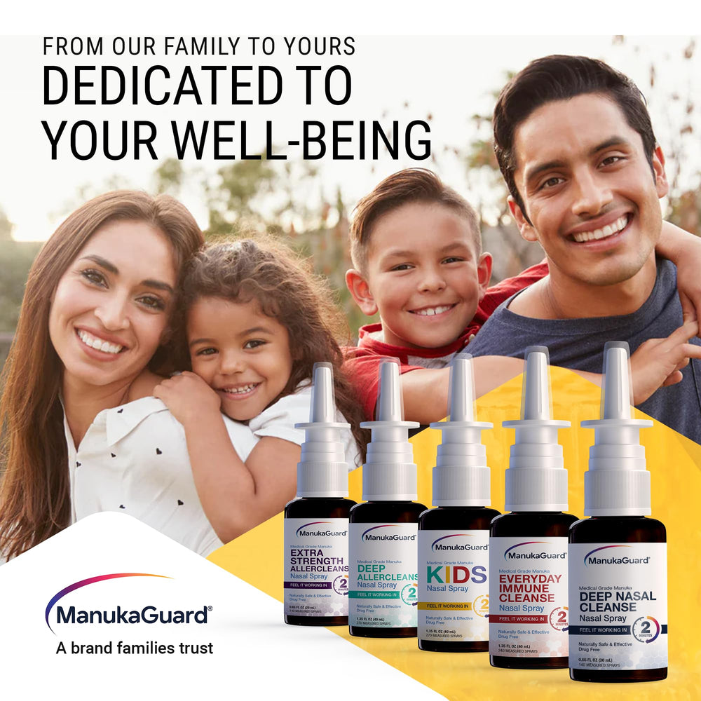 Illustration of 270 sprays per bottle from ManukaGuard Deep Allercleanse for convenient use.