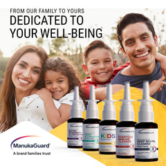 Illustration of 270 sprays per bottle from ManukaGuard Deep Allercleanse for convenient use.