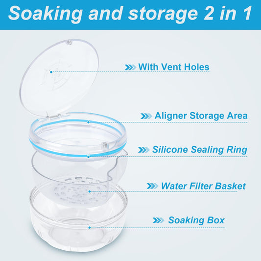 Ventilation holes on top of the denture bath box