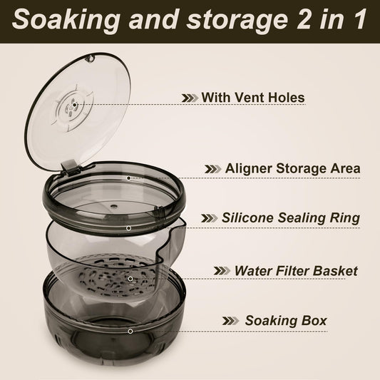 Top view showing ventilation holes of denture bath box