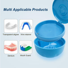 Compact portable denture bath box dimensions 3.74in x 2.48in