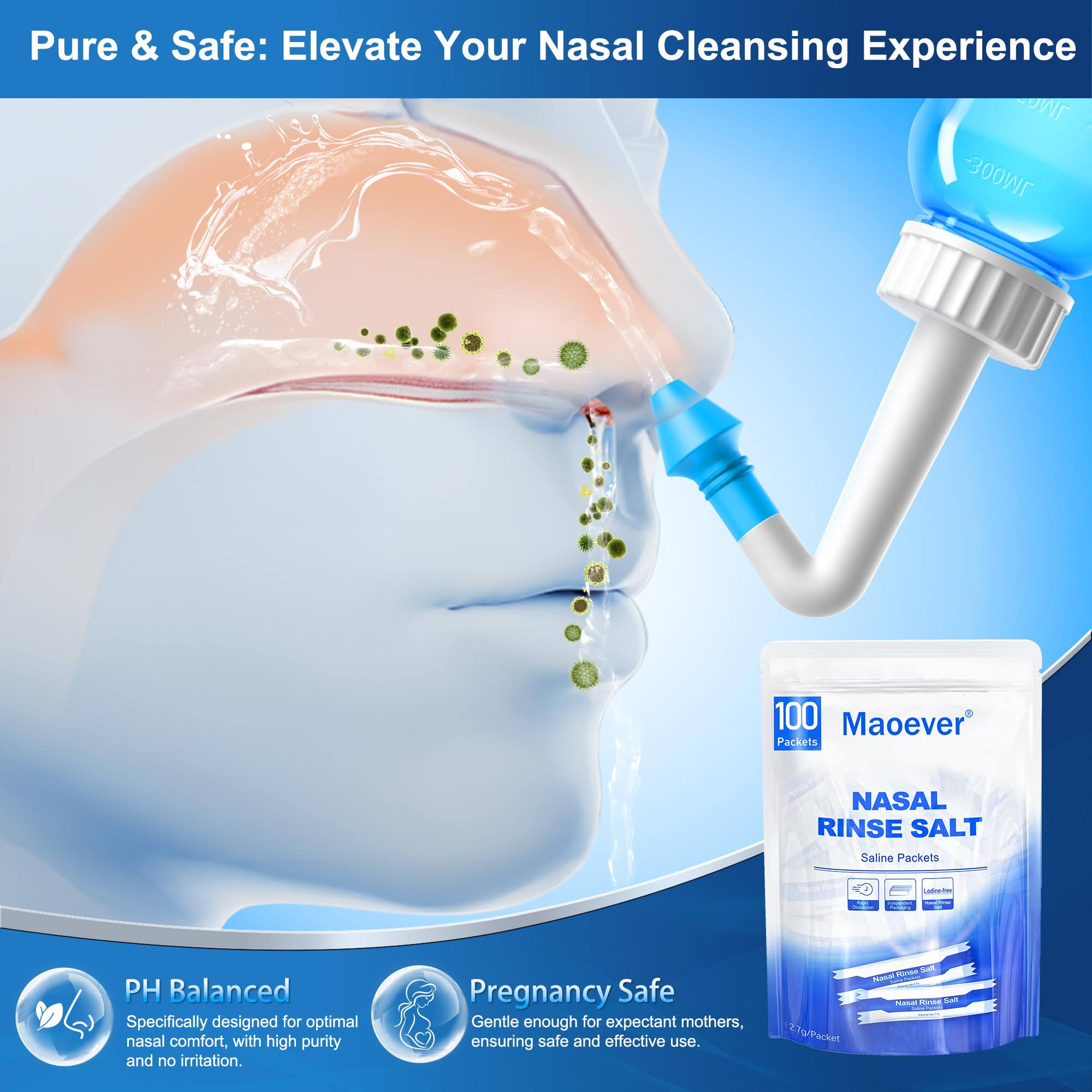 MAOEVER body-temperature water provides comfortable nasal cleansing