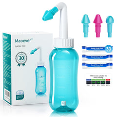 MAOEVER Neti Pot bottle in front view with 300 ml capacity for nasal rinses supporting easier breathing
