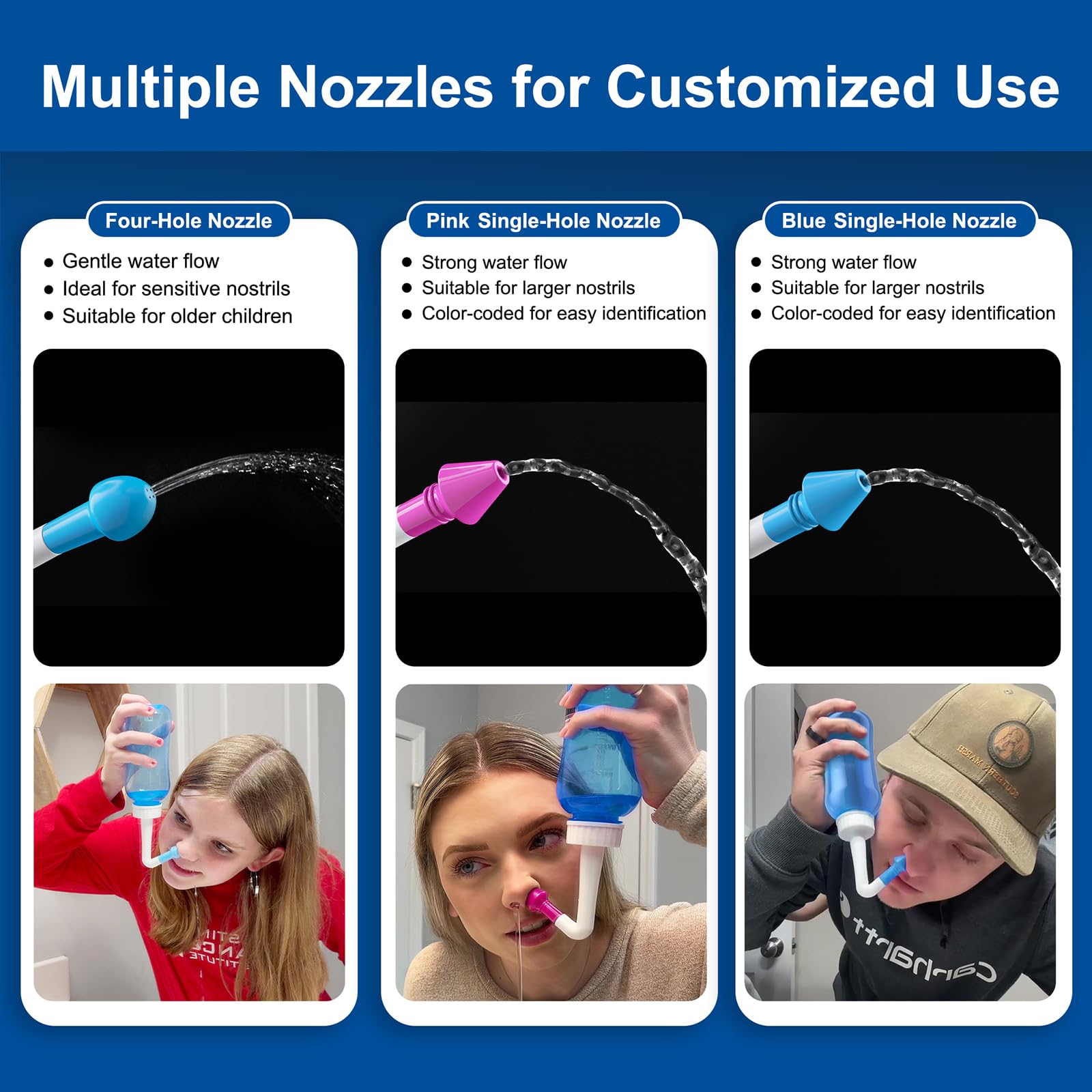MAOEVER Neti Pot BPA-free PP body ensures safe, odorless daily use