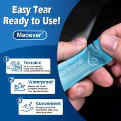 MAOEVER saline packets compatible with neti pots for easy rinses