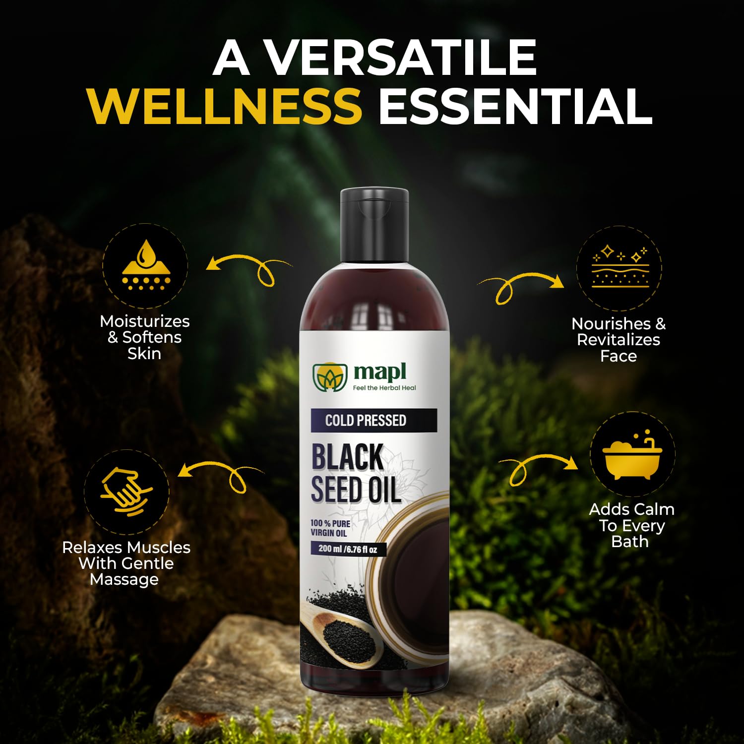 Unrefined black cumin seed oil texture in bowl
