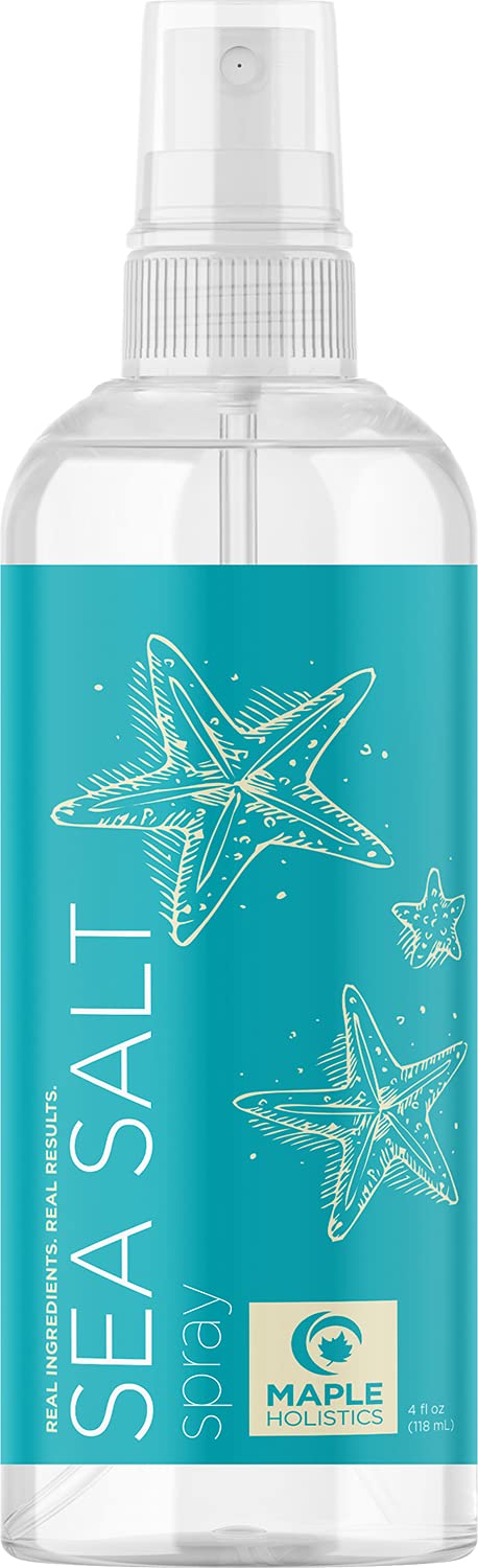 Maple Holistics volumizing sea salt spray bottle adds lift for fine hair.