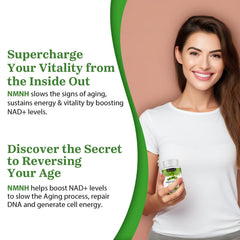 Visual of benefits: NAD+, energy, focus, anti-aging