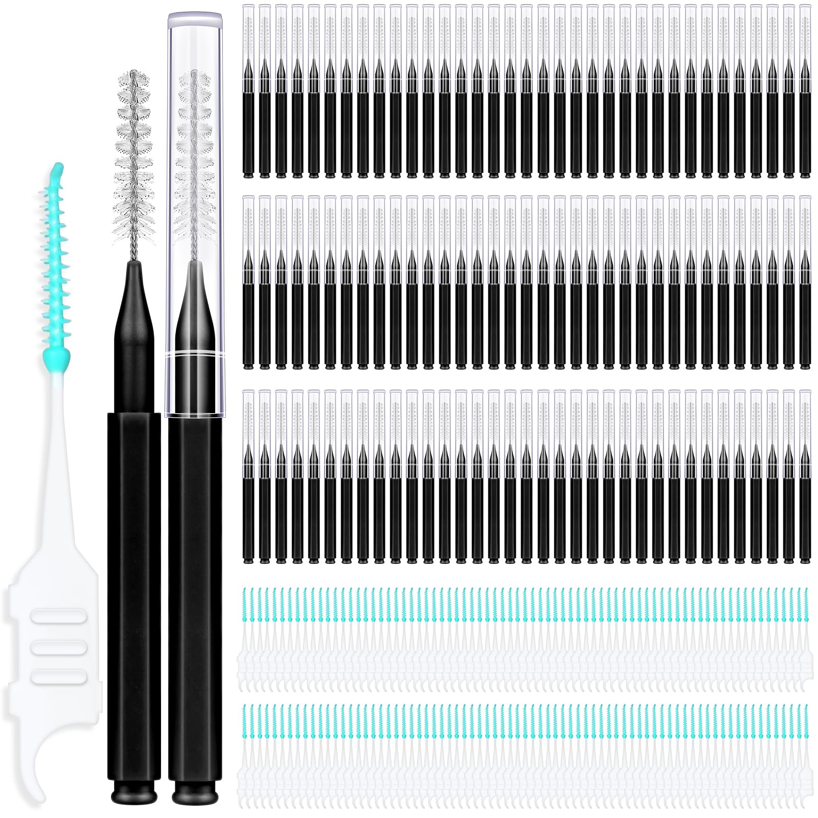 MAPVOLUT 200-Piece Interdental Brush Set with storage box and caps
