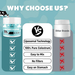 Serving scoop showing 60 servings of liposomal colostrum
