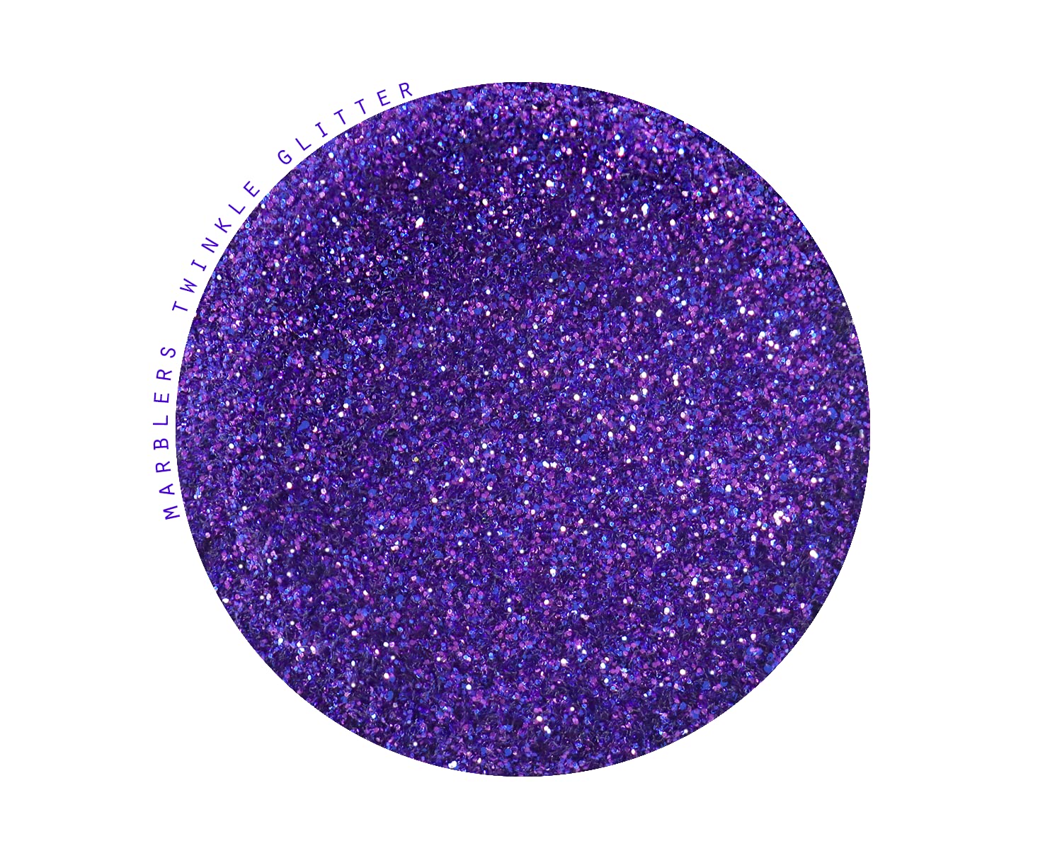 MARBLERS Twinkle Glitter Pansy Purple for eyeshadow and body sparkle on skin.