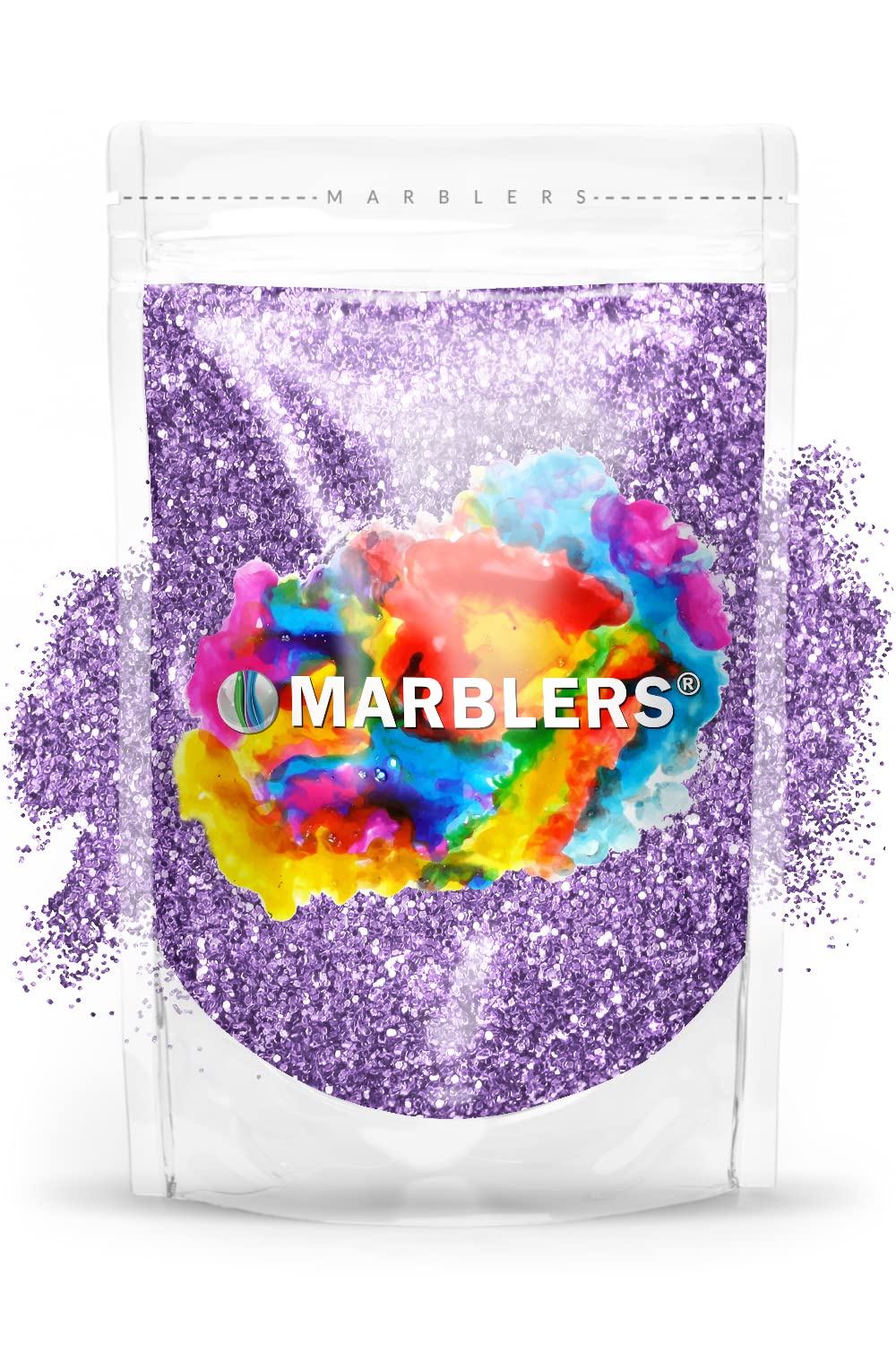 MARBLERS Twinkle Glitter Light Purple in a jar adds shimmering color for face and body.