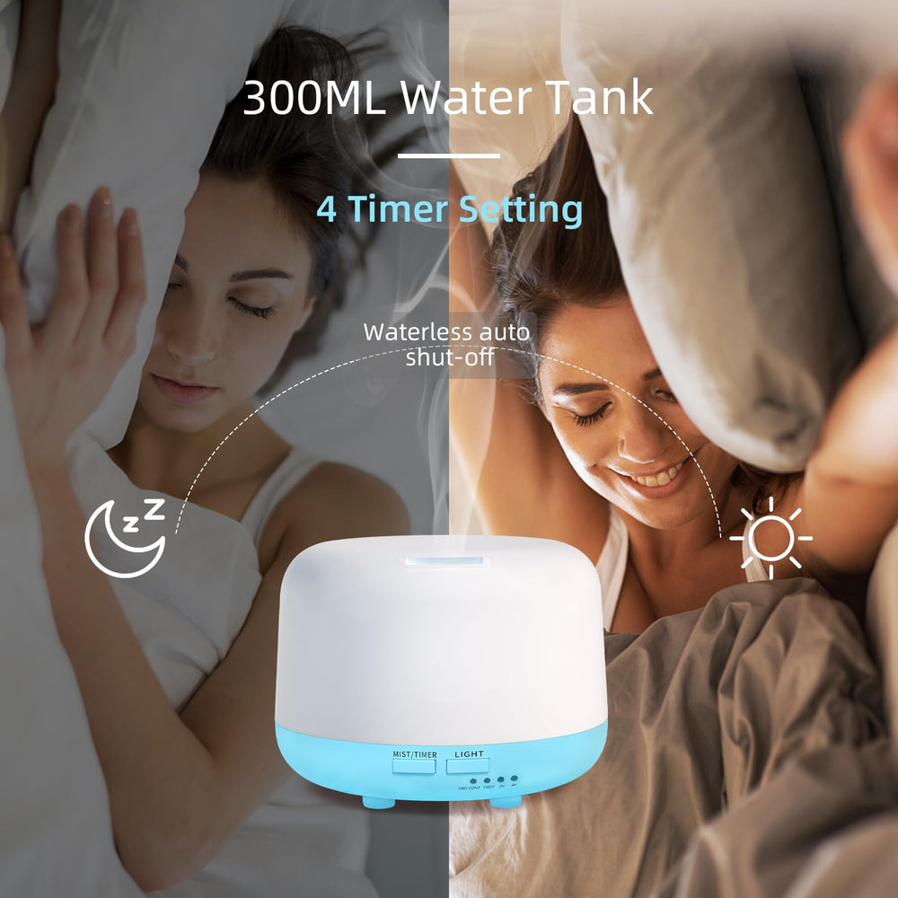 Diffuser placed in a bedroom or office setting