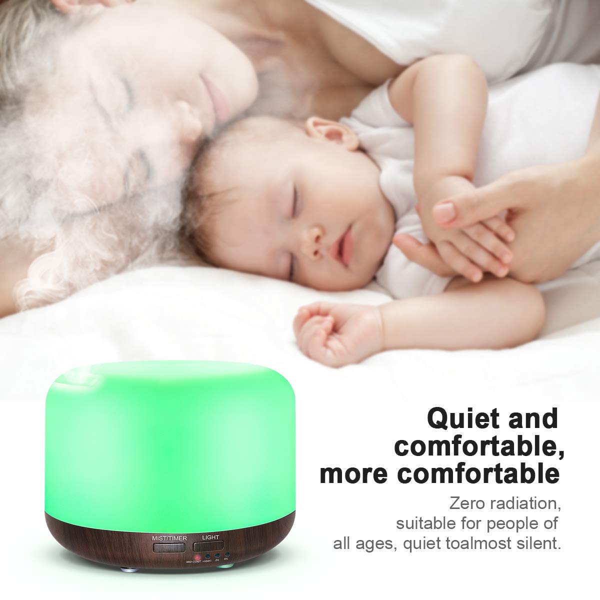 Diffuser with seven LED color-changing lights