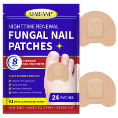 Marianp Toenail Patches pack close-up showing patch texture for healthier-looking nails.