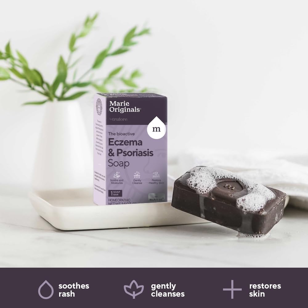 Marie Originals eczema face soap bar USA-made badge signals reliable, safe skincare.