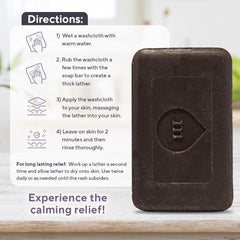 Marie Originals Eczema Face Soap ingredients highlight noni herb, bentonite clay and oat bran