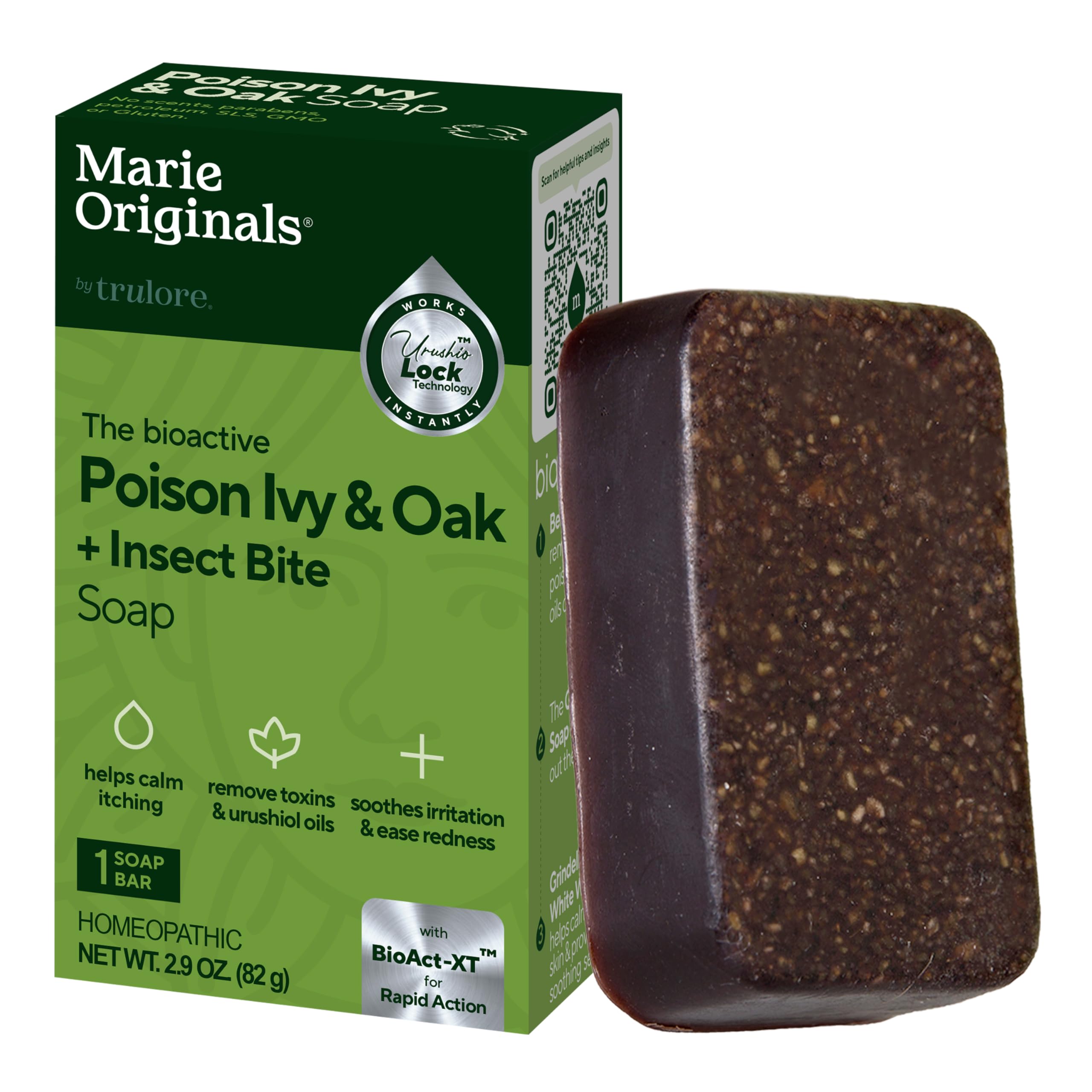 Marie Originals Poison Ivy Bar packaging highlights natural ingredients for everyday skin relief