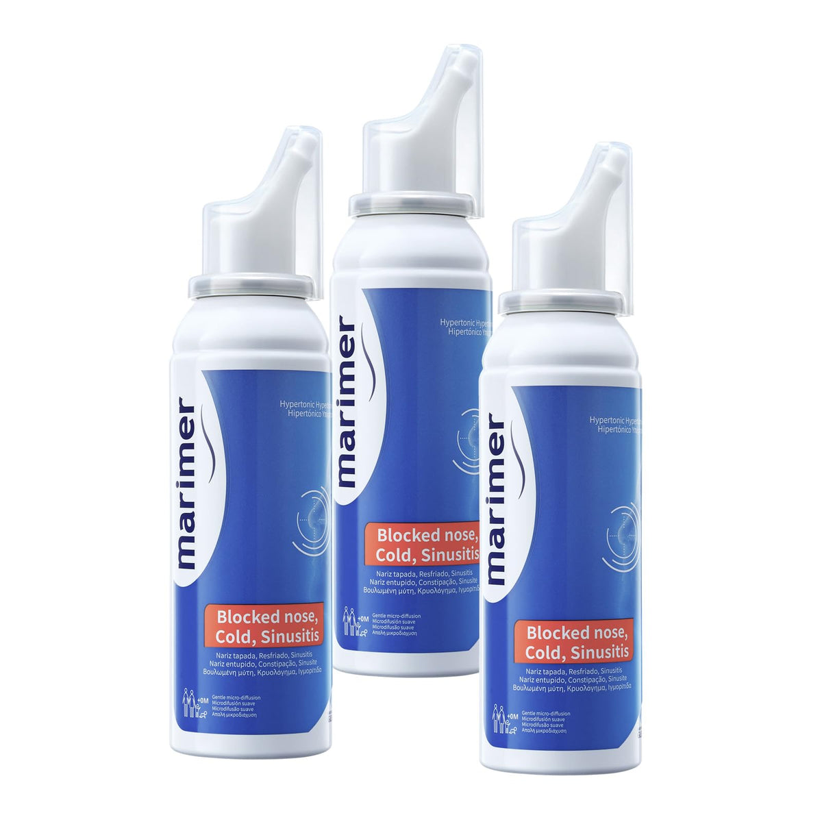 Marimer hypertonic saline spray bottle enables convenient nasal application for potential relief