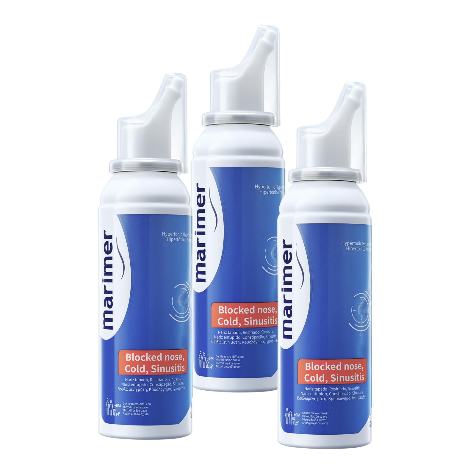 Marimer hypertonic saline spray bottle enables convenient nasal application for potential relief
