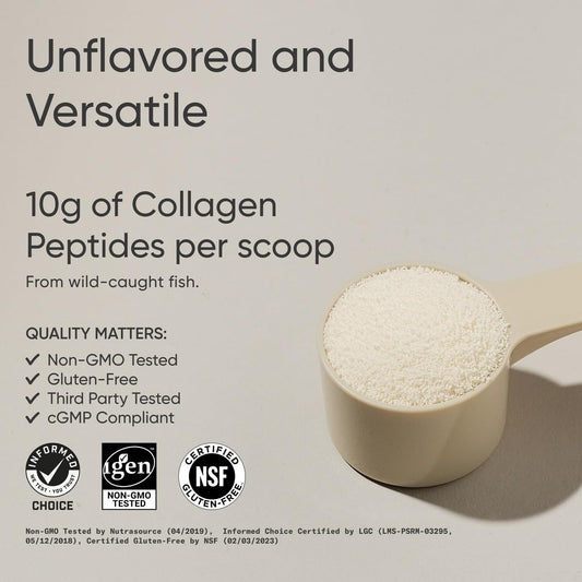 Scoop showing 10 g of marine collagen peptides per serving