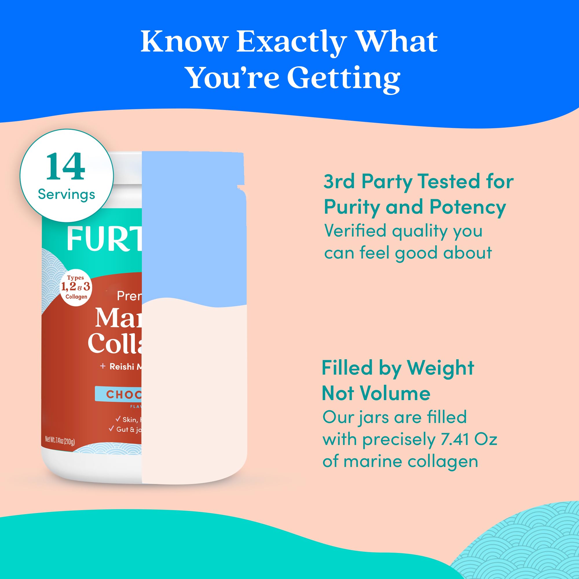 Smoothie or beverage with added marine collagen powder