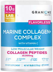 Front view of Marine Collagen Powder Unflavored bottle (9.8oz)
