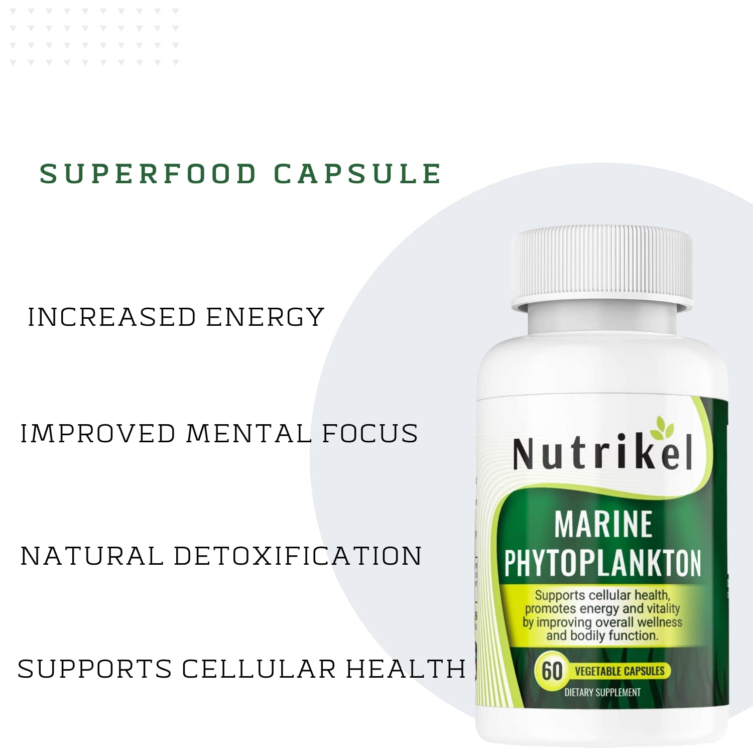 Product label highlighting 1,000mg omega-3 from marine phytoplankton