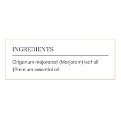 Lifestyle shot of marjoram essential oil in a home spa setup