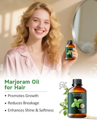 Skin care application using marjoram essential oil