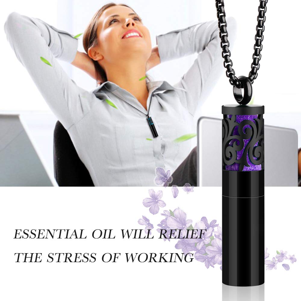 Aromatherapy necklace with ten felt pads in assorted colors