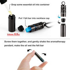Man wearing Maromalife diffuser necklace for aromatherapy