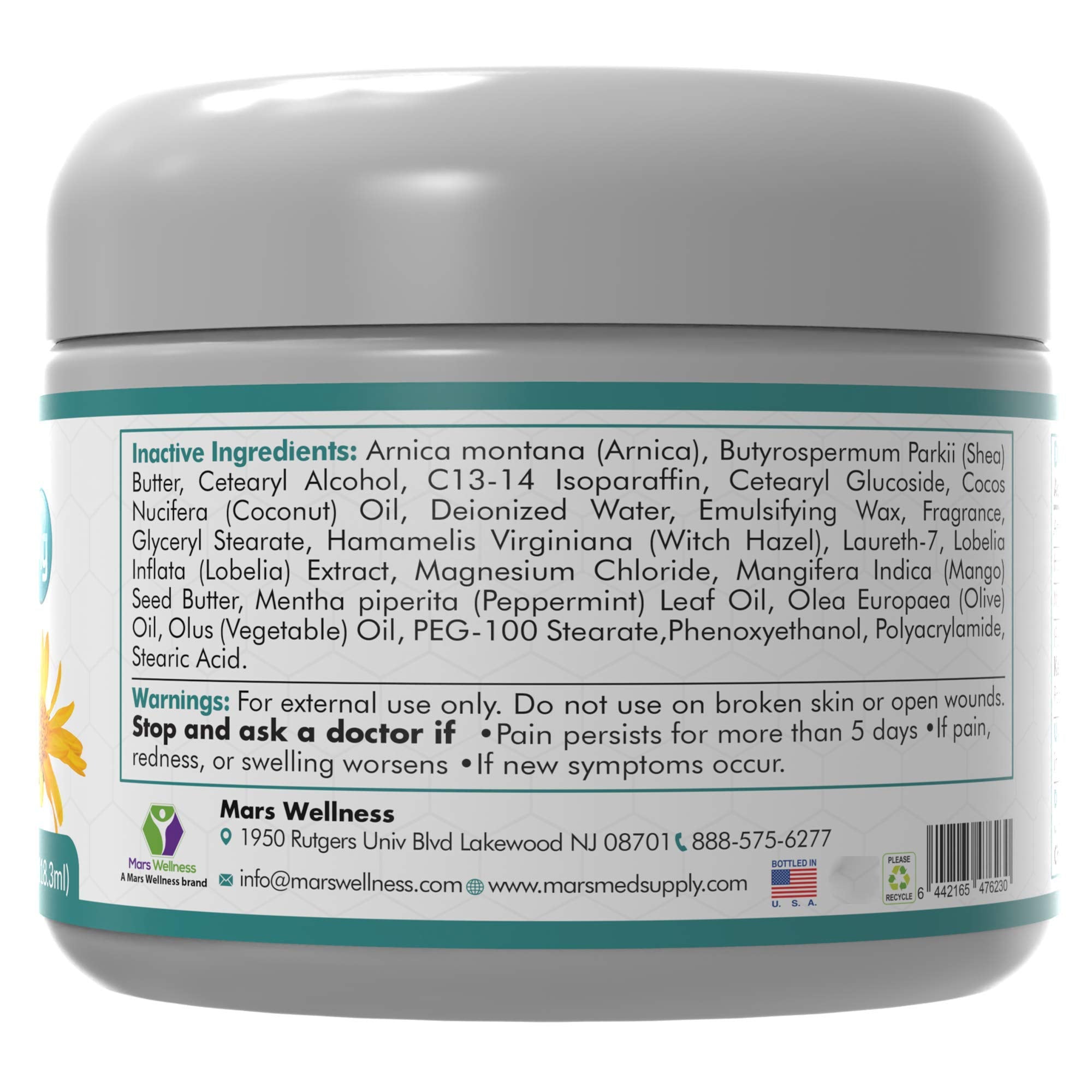 Mars Wellness MG+ Pain Cream application rub on shoulder or knee for soothing soreness